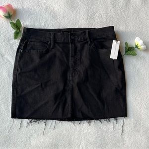 NWT MOTHER Black Denim Skirt